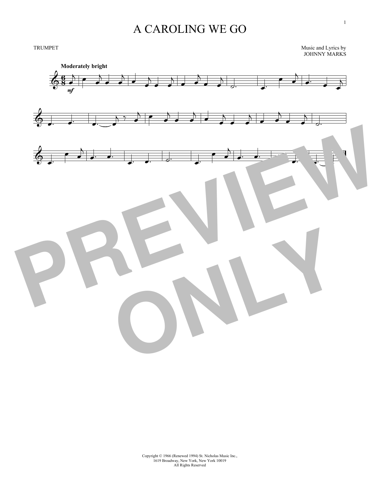 Produktgalerie: Seite 1 von 1 A Caroling We Go, Johnny Marks, Trompete