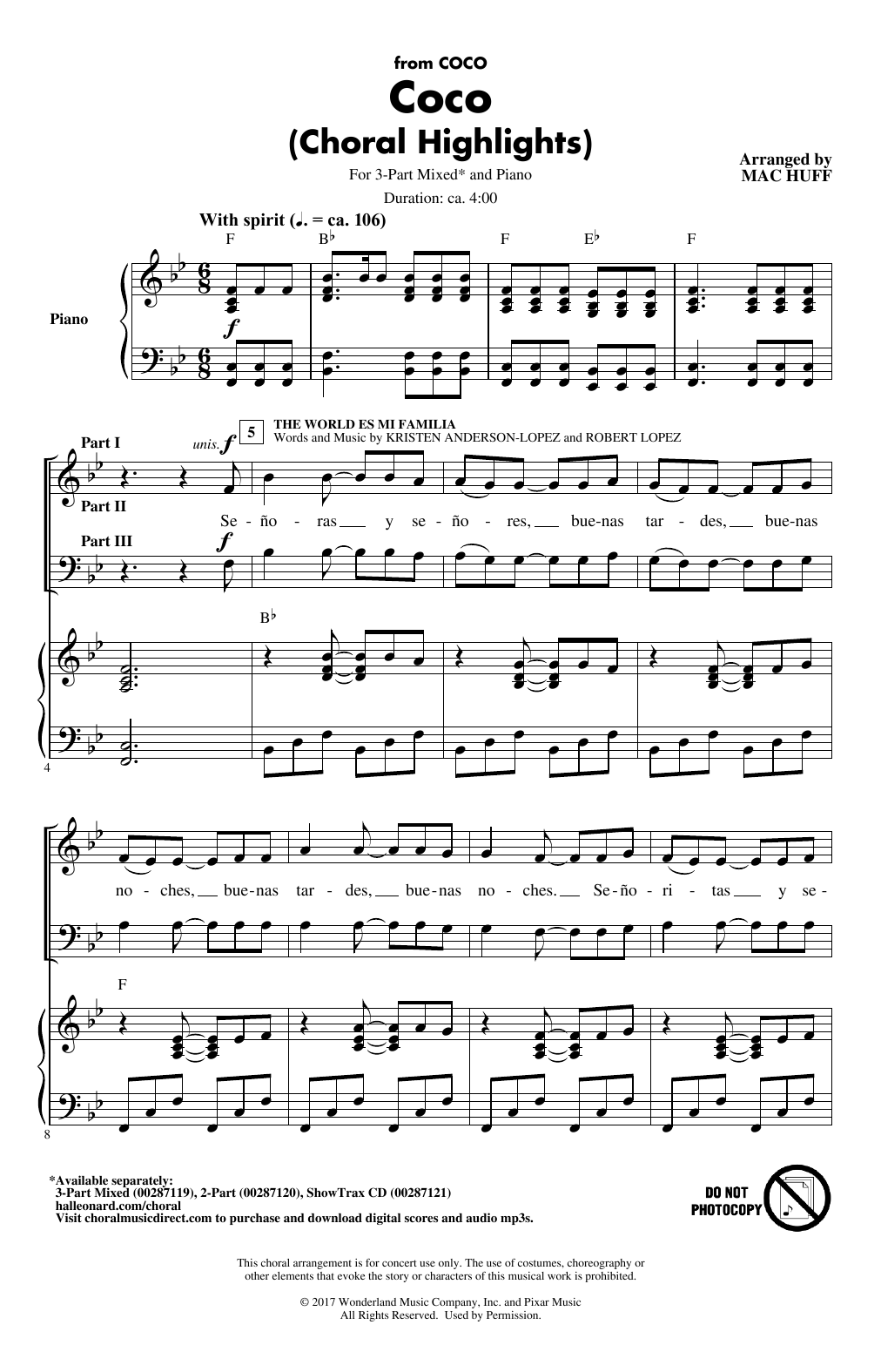 Produktbild zu: Coco (Choral Highlights)
