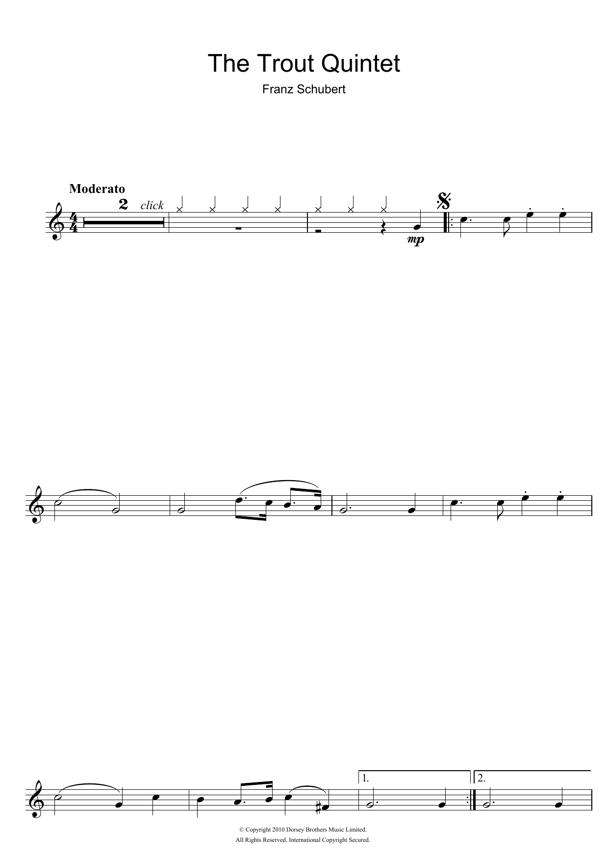 Product gallery: Page 1 of 1 Theme From The Trout Quintet (Die Forelle), Franz Schubert
