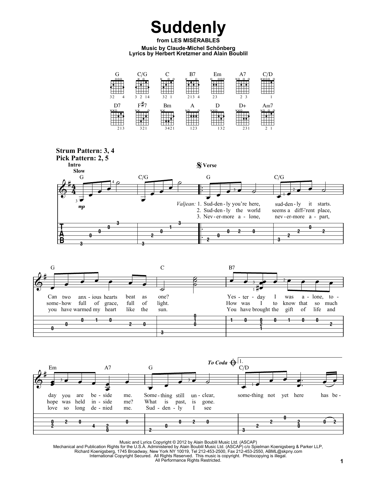 Produktbild zu: Suddenly (from Les Miserables)