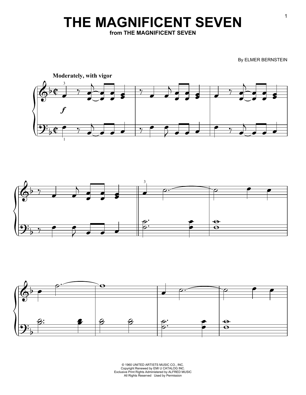 Produktgalerie: Seite 1 von 1 The Magnificent Seven, Elmer Bernstein, Klavier