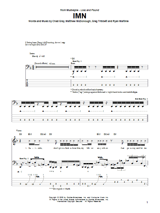 Produktgalerie: Seite 1 von 1 IMN, Mudvayne, E-Bass