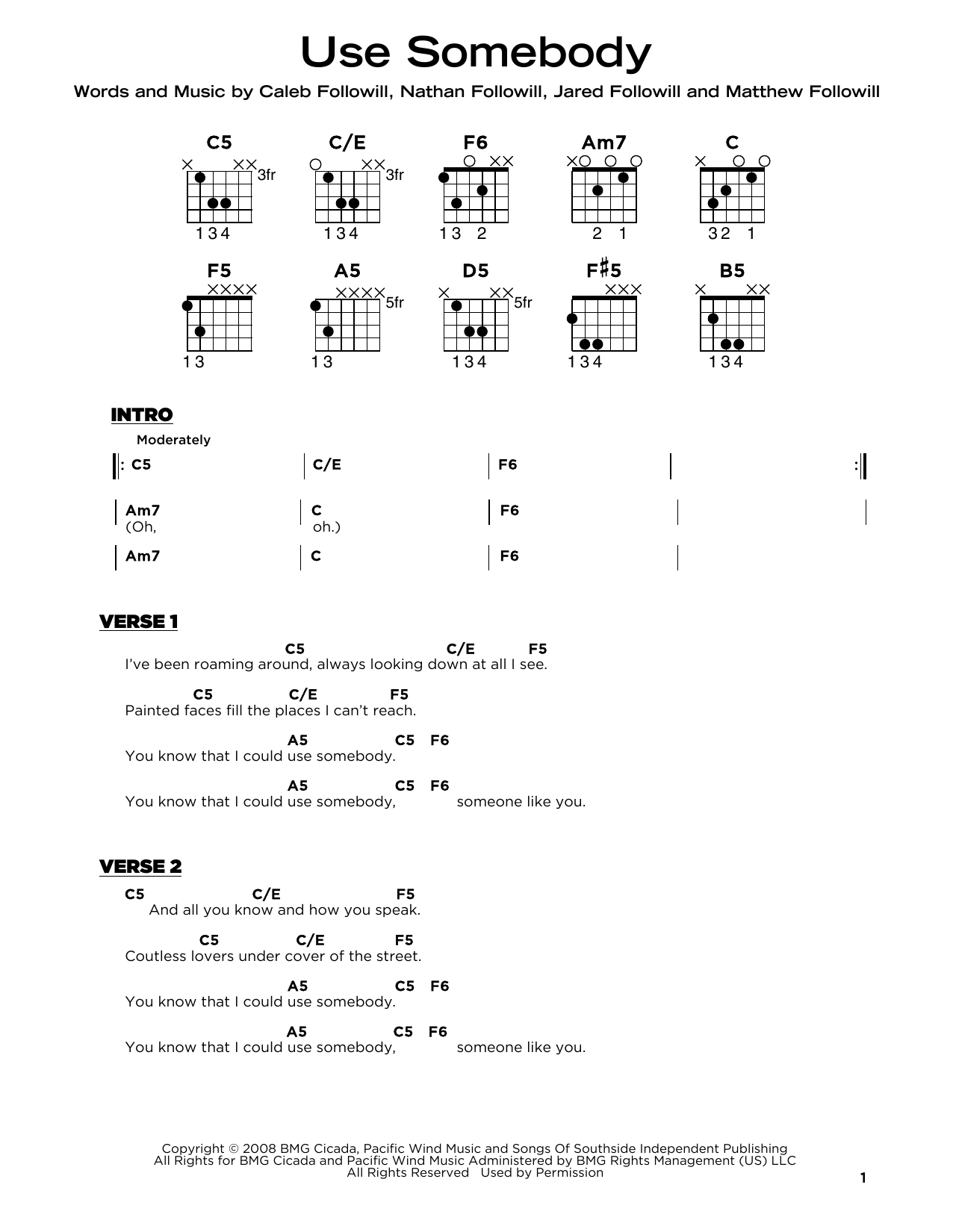 Produktgalerie: Seite 1 von 1 Use Somebody, Kings Of Leon, Gitarre