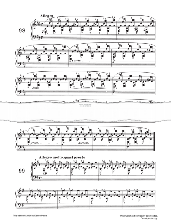 Produktgalerie: Seite 1 von 1 Allegro Op. 139 No. 98, Carl Czerny, Klavier