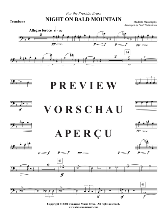 Produktgalerie: Seite 16 von 21 Eine Nacht auf dem kahlen Berge , , (Blechbläserquintett)