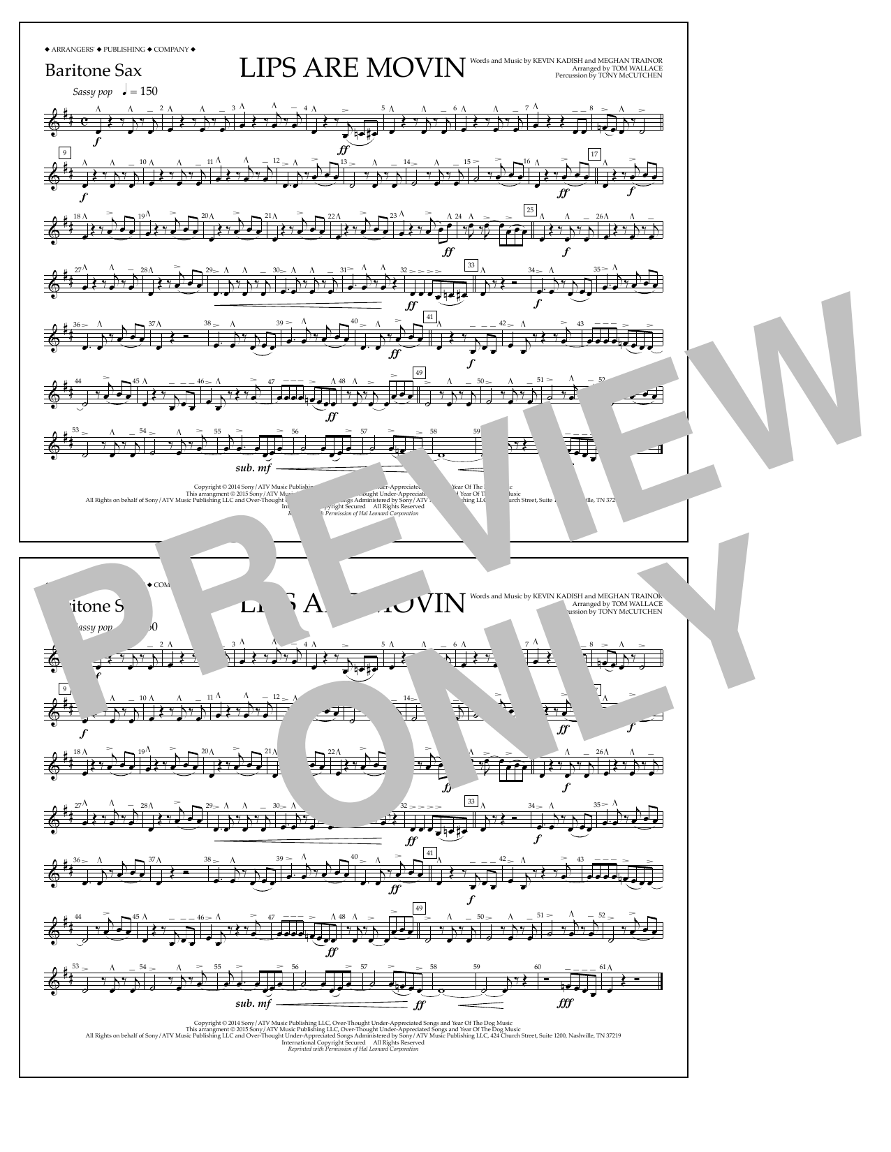 Produktbild zu: Lips Are Movin - Baritone Sax