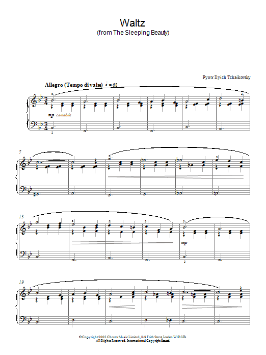 Product gallery: Page 1 of 1 Waltz (from The Sleeping Beauty), Pyotr Il'yich Tchaikovsky