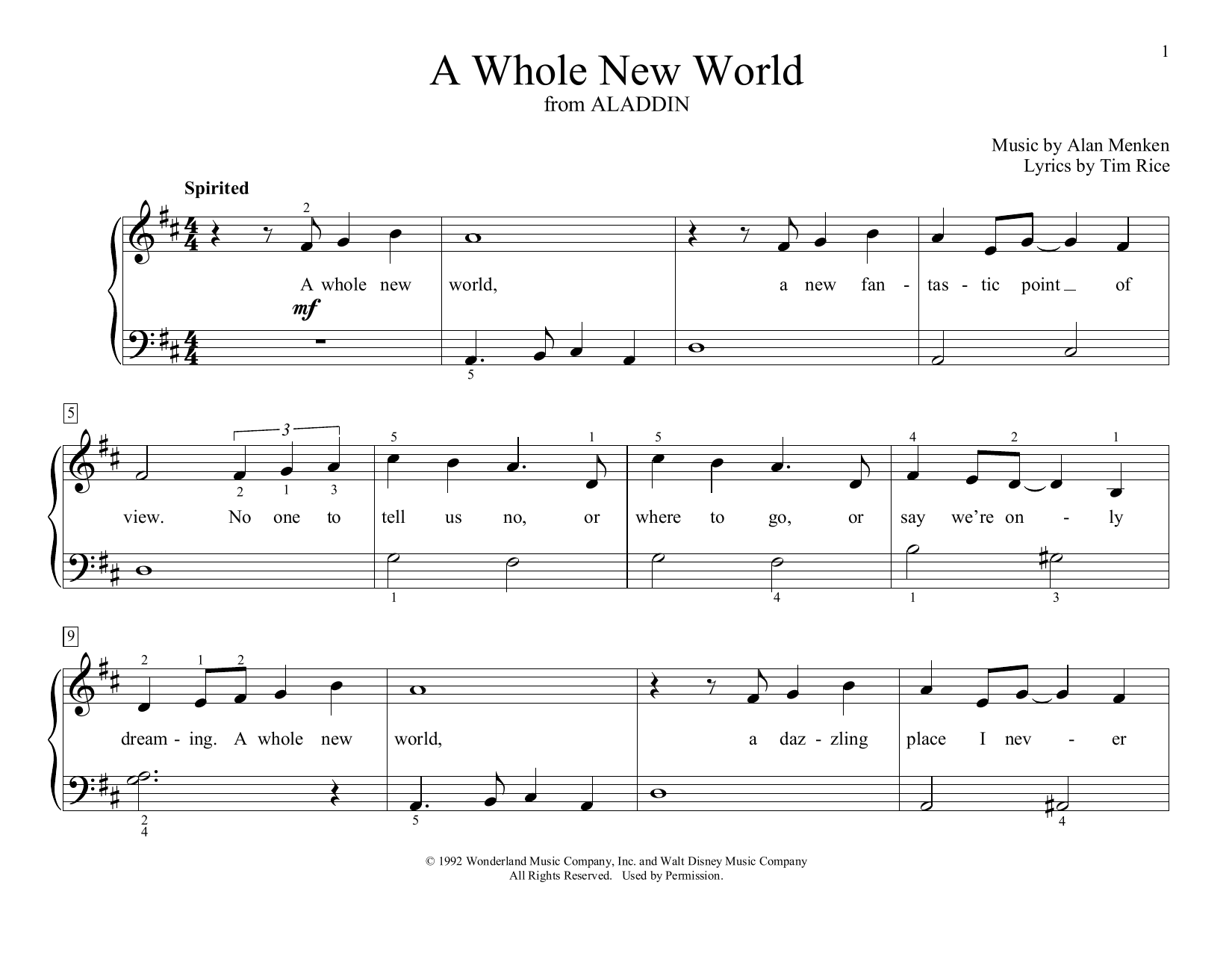 Produktbild zu: A Whole New World (from Aladdin) (arr. Christopher Hussey)