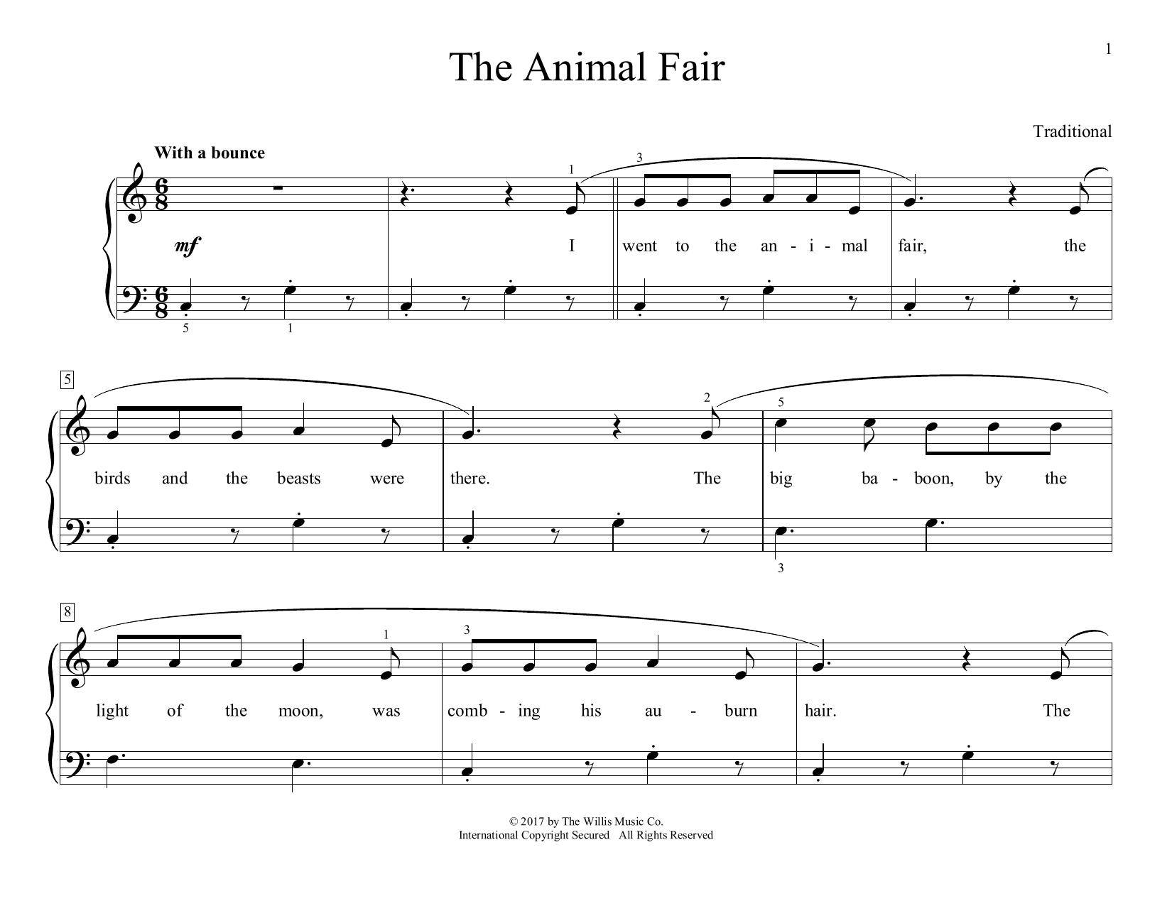 Product gallery: Page 1 of 1 The Animal Fair (arr. Christopher Hussey), Traditional