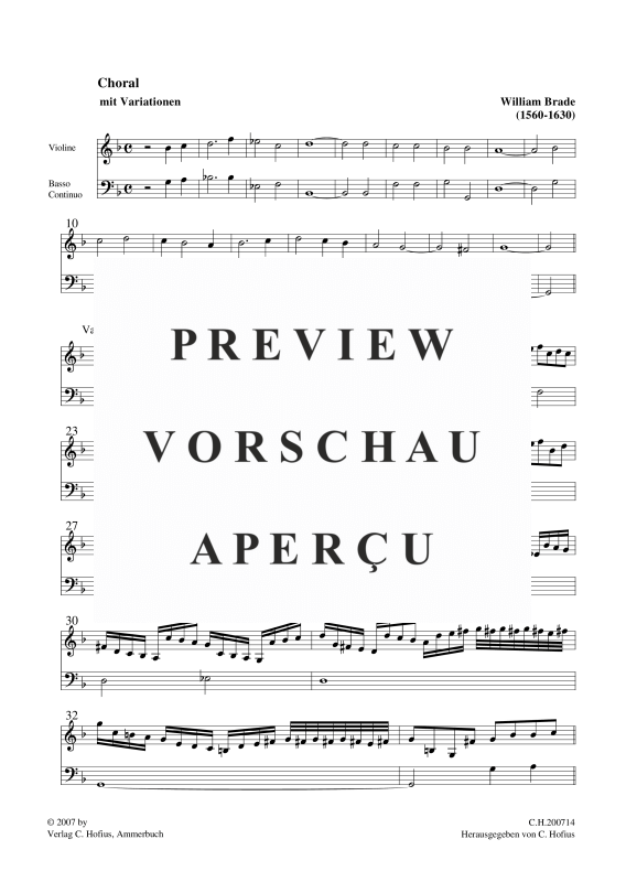 gallery: Choral mit Variationen, , (Violine und Basso Continuo)