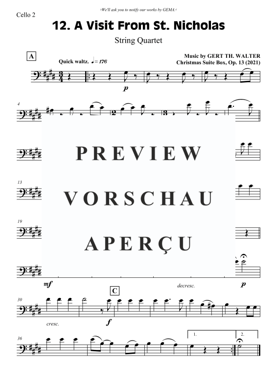 Produktgalerie: Seite 10 von 10 A Visit From St. Nicholas, , Streicher Quartett