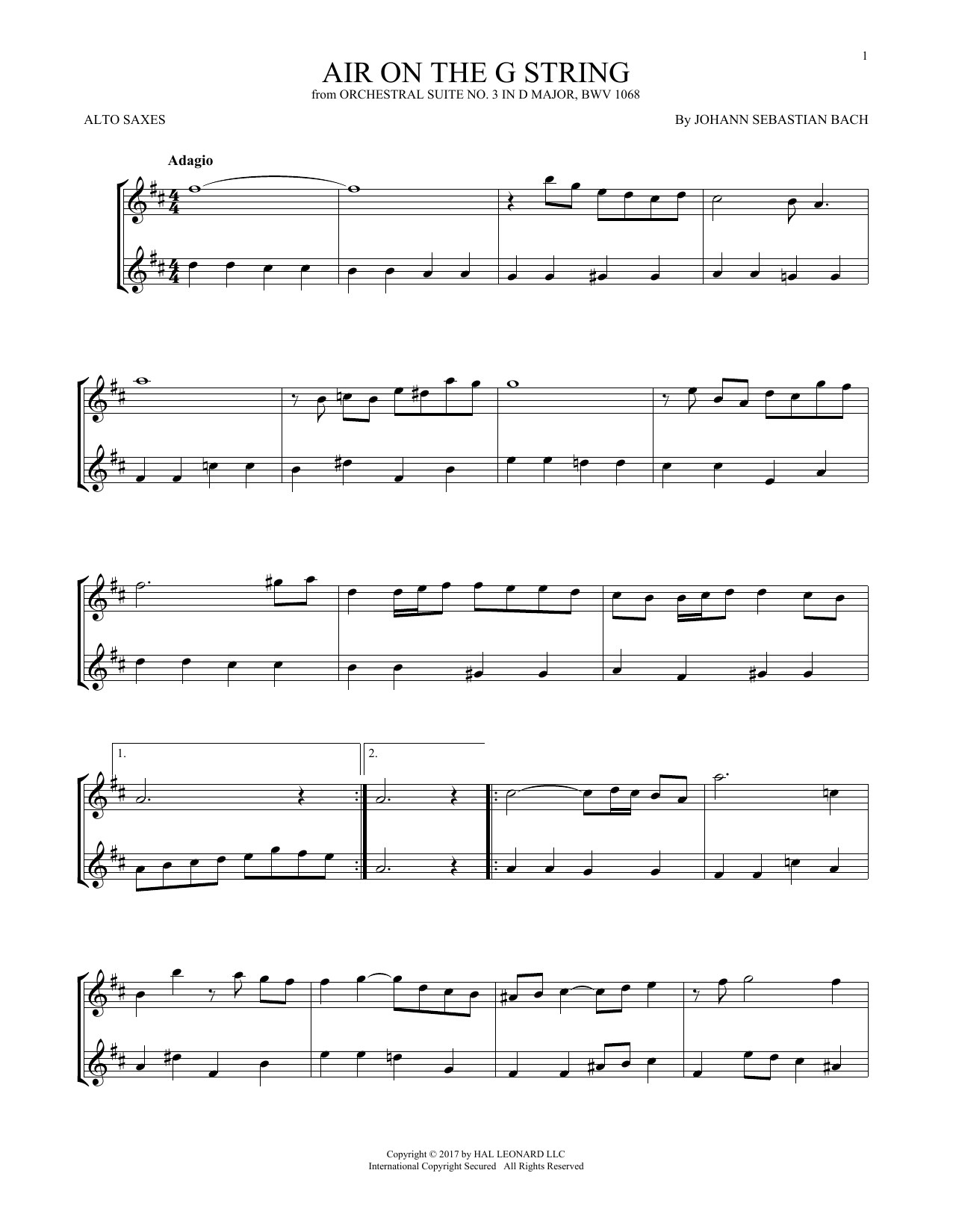 Product gallery: Page 1 of 1 Air (Air On The G String), Johann Sebastian Bach