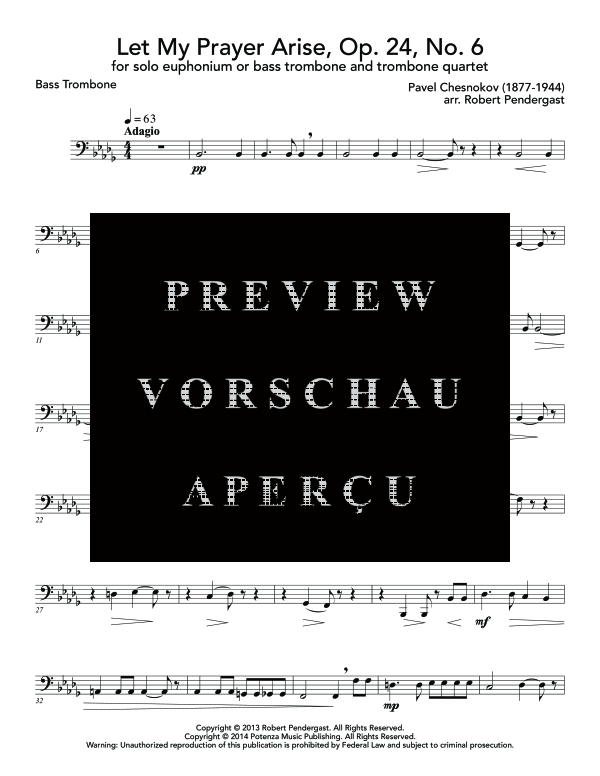 Produktgalerie: Seite 10 von 11 Let My Prayer Arise, Op. 24, No. 6, , (Ensemble Euphonium + Posaunen Quartett)