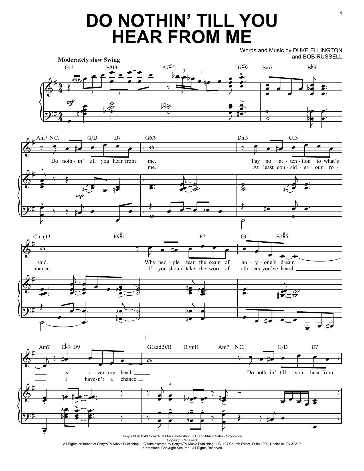 Produktbild zu: Do Nothin' Till You Hear From Me [Jazz version] (arr. Brent Edstrom)