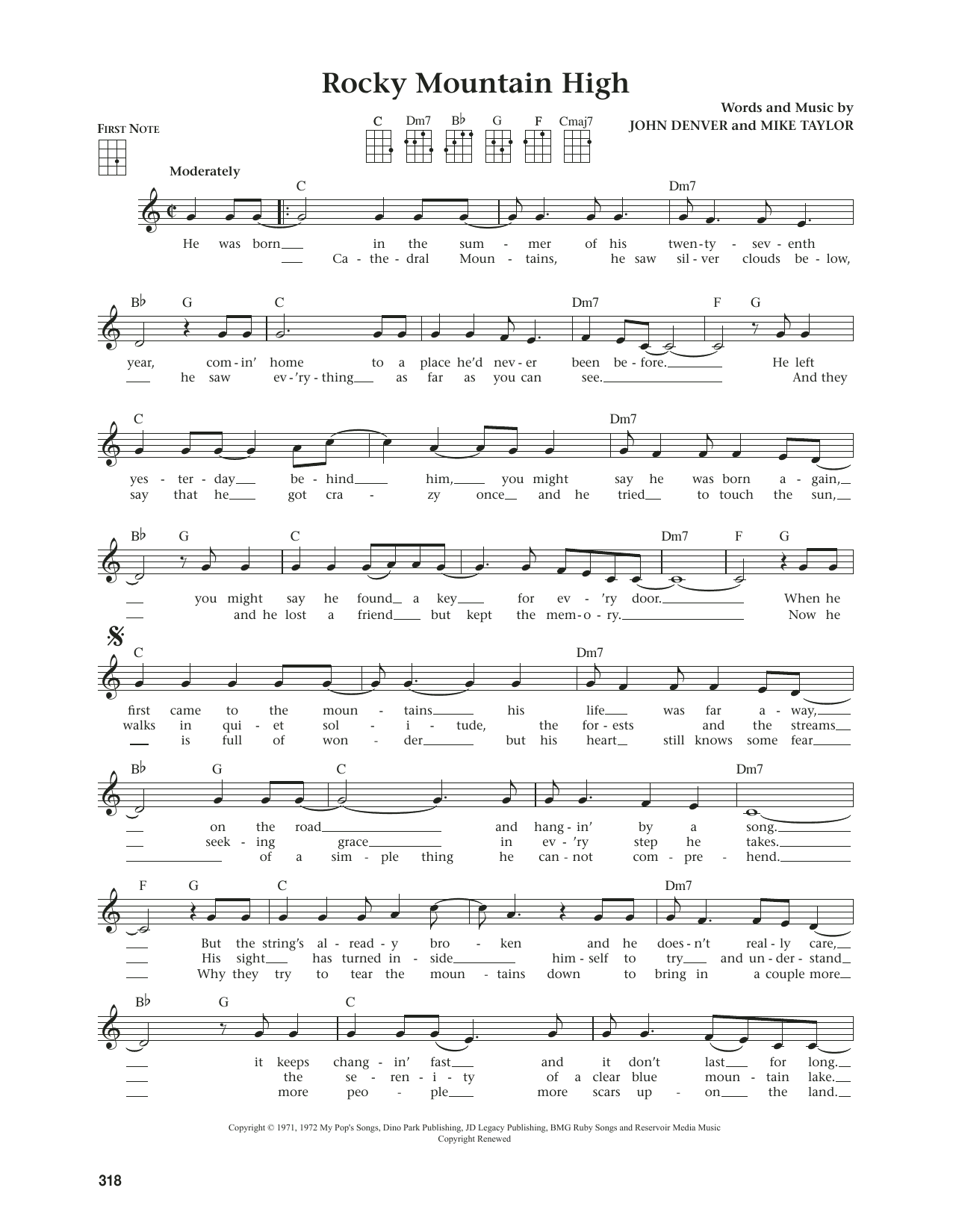 Produktgalerie: Seite 1 von 1 Rocky Mountain High (from The Daily Ukulele) (arr. Jim Beloff), John Denver, Ukulele