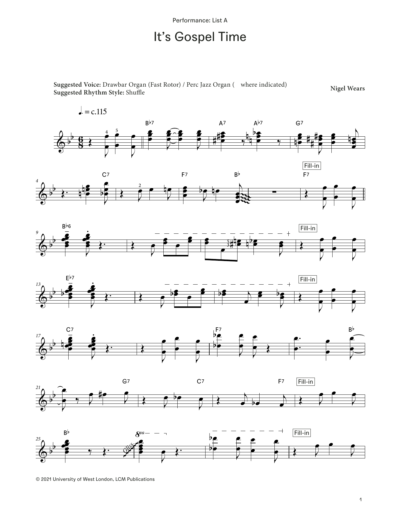 Produktgalerie: Seite 1 von 1 It's Gospel Time (from LCME Electronic Keyboard Grade 8 List A), Nigel Wears, Klavier