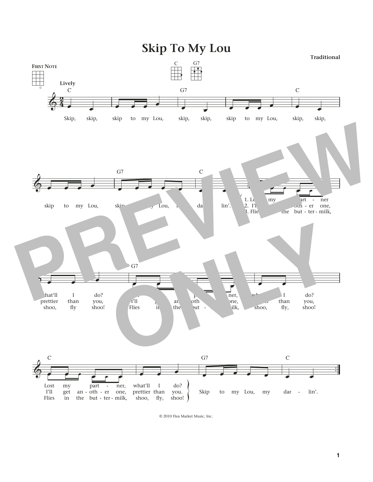 Product gallery: Page 1 of 1 Skip To My Lou (from The Daily Ukulele) (arr. Liz and Jim Beloff), Traditional