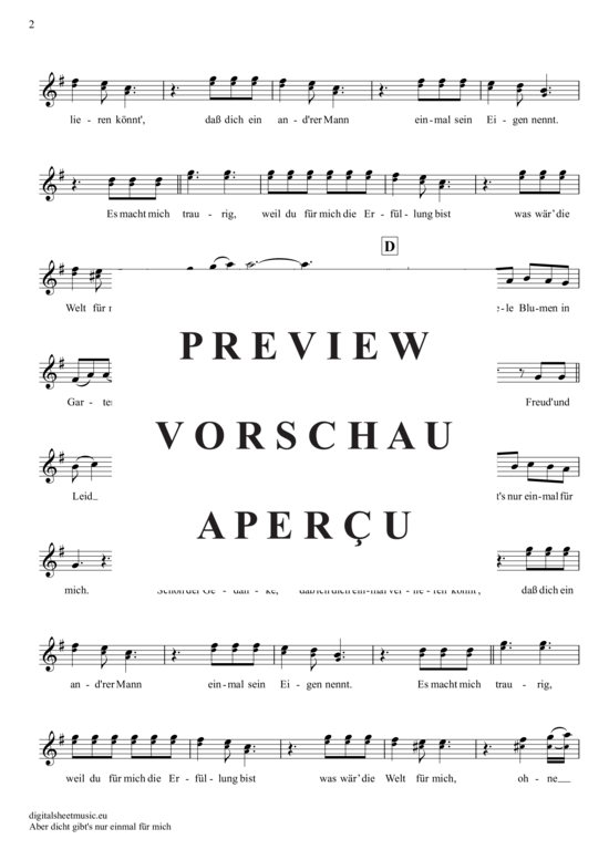 Produktgalerie: Seite 3 von 4 Aber dich gibt´s nur einmal für mich , Rossi, Semino, (Oboe)