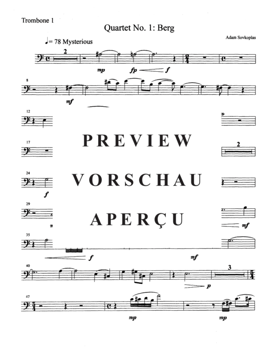 Product gallery: Page 13 of 20 Quartet No. 1: Berg , , (tuba quartet 2x trombone +2x tuba)