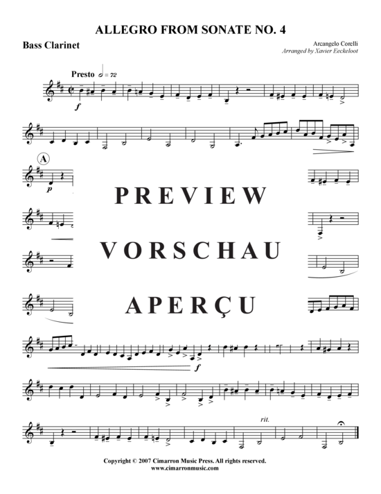 Product gallery: Page 4 of 7 Allegro , , (clarinet quartet)