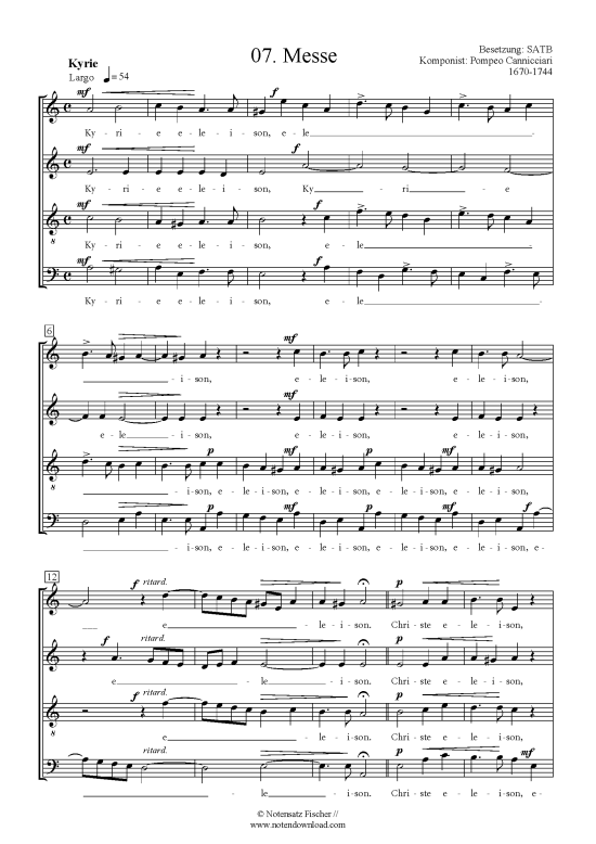 Produktbild zu: Messe Pompeo Cannicciari 1670-1744