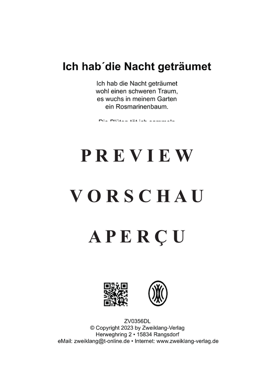 gallery: Ich hab die Nacht geträumet , , (Gesang + Klavier)