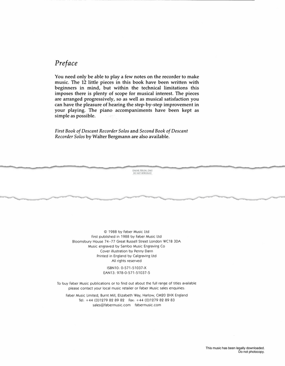 Product gallery: Page 1 of 1 The Really Easy Recorder Book (Descant Recorder Part), Brian Bonsor