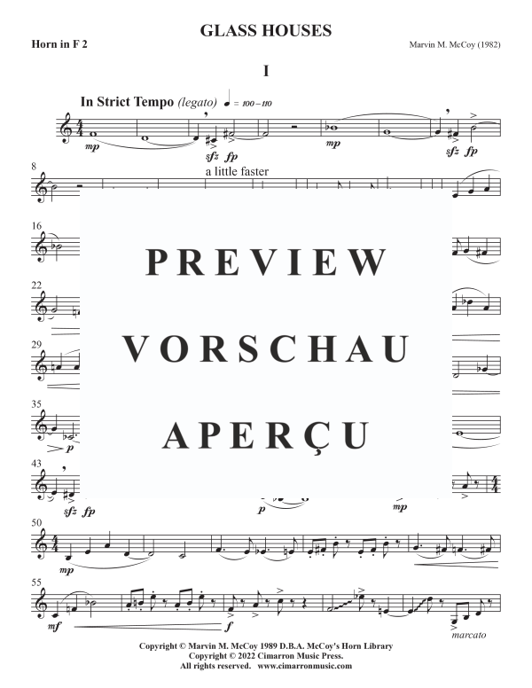 Produktgalerie: Seite 11 von 11 Glass Houses, , Horn Quartett
