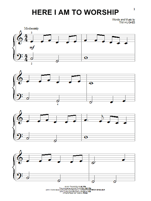 Produktgalerie: Seite 1 von 1 Here I Am To Worship, Tim Hughes, Klavier