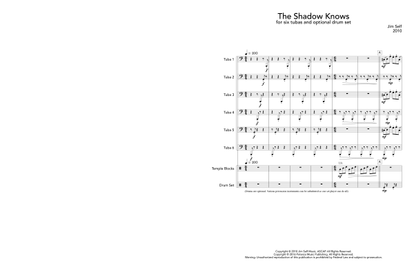 Produktgalerie: Seite 1 von 11 Shadow Knows, The, , (Tuba Ensemble 6x Tuba und Drum Set opt.)