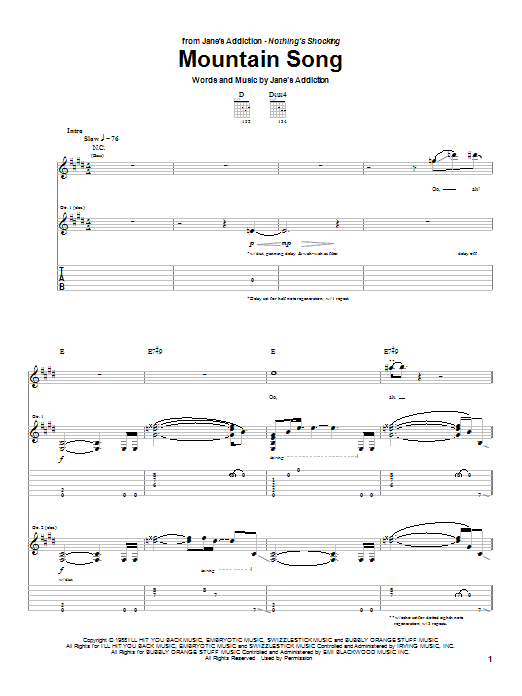 Produktgalerie: Seite 1 von 1 Mountain Song, Jane's Addiction, Gitarre