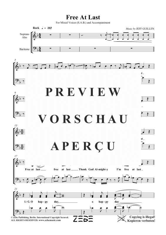 Produktgalerie: Seite 3 von 11 Free At Last, , Gemischter Chor SAB und Klavier