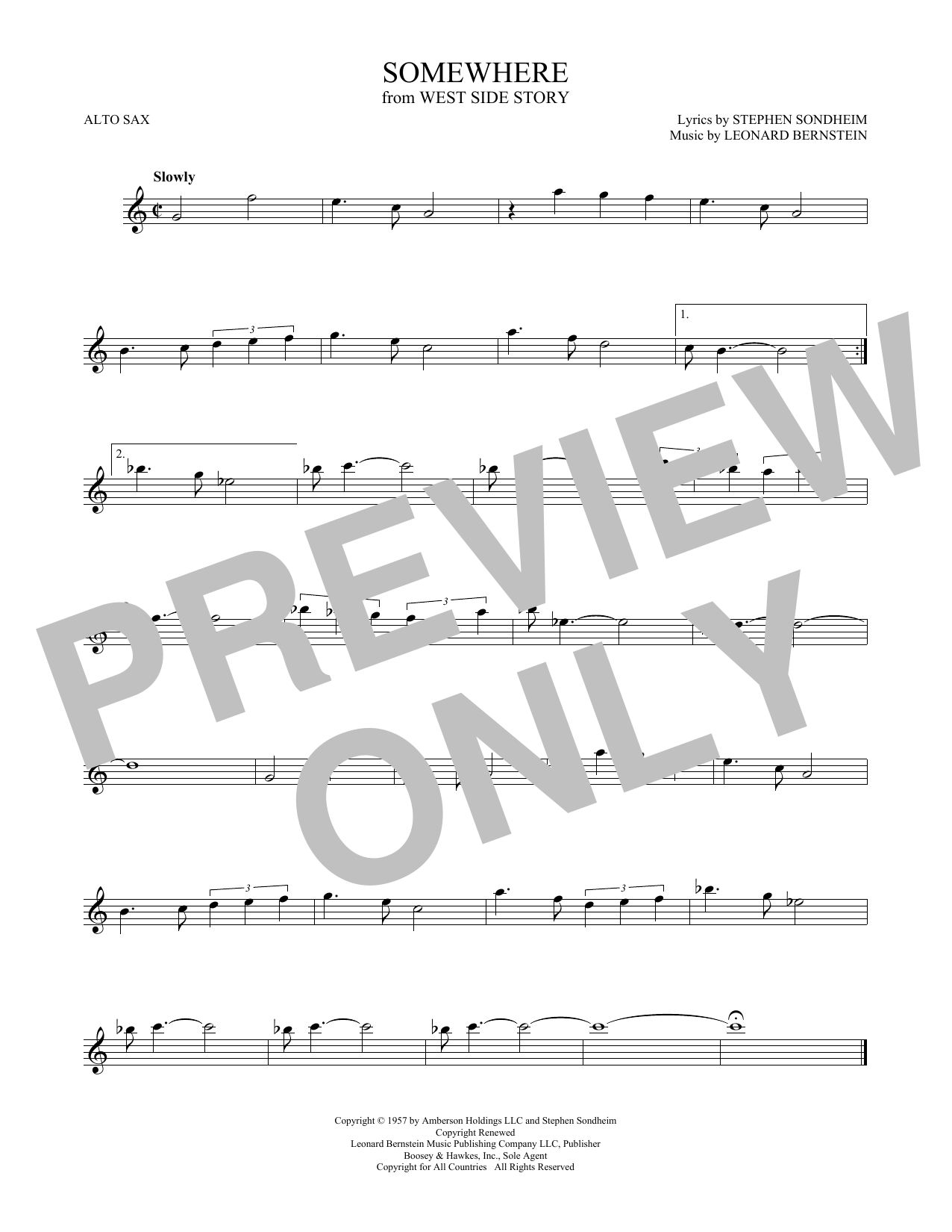 Product gallery: Page 1 of 1 Somewhere (from West Side Story), Leonard Bernstein
