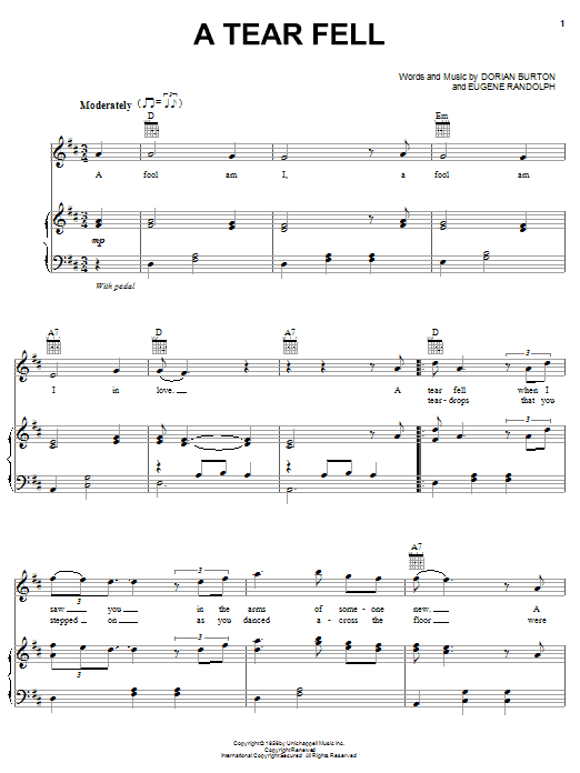 Produktgalerie: Seite 1 von 1 A Tear Fell, Teresa Brewer, Gesang, Gitarre, Klavier