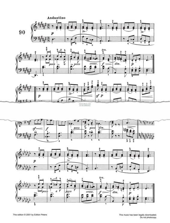Produktgalerie: Seite 1 von 1 Andantino Op. 139 No. 90, Carl Czerny, Klavier