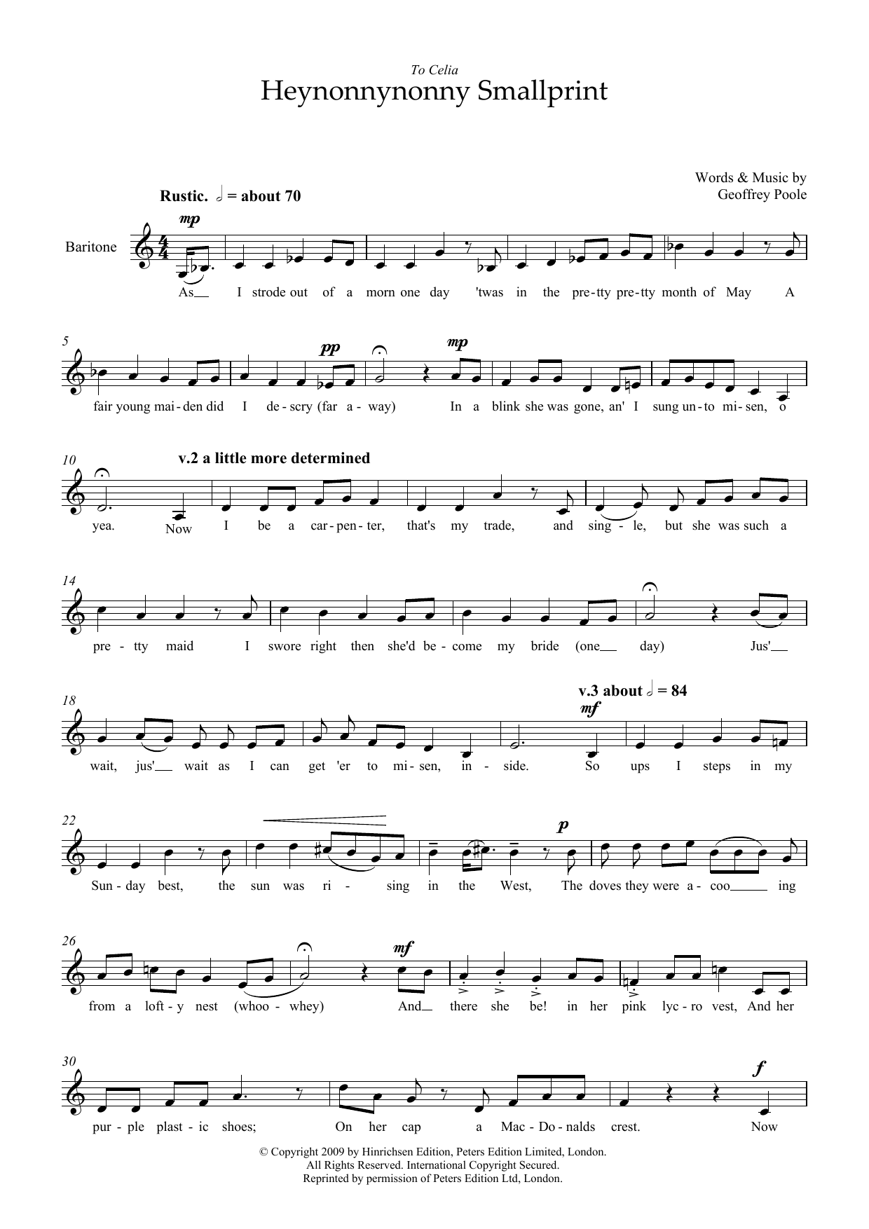 Product picture to: Heynonnynonny Smallprint (for baritone voice)