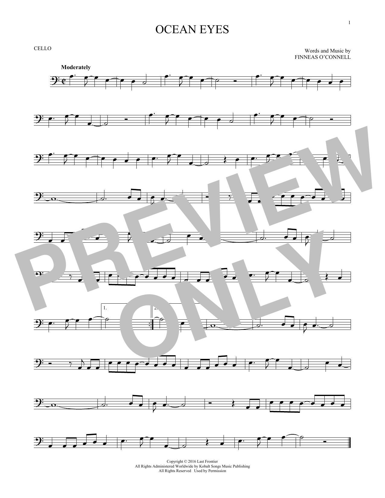 Produktgalerie: Seite 1 von 1 ocean eyes, Billie Eilish, Violoncello