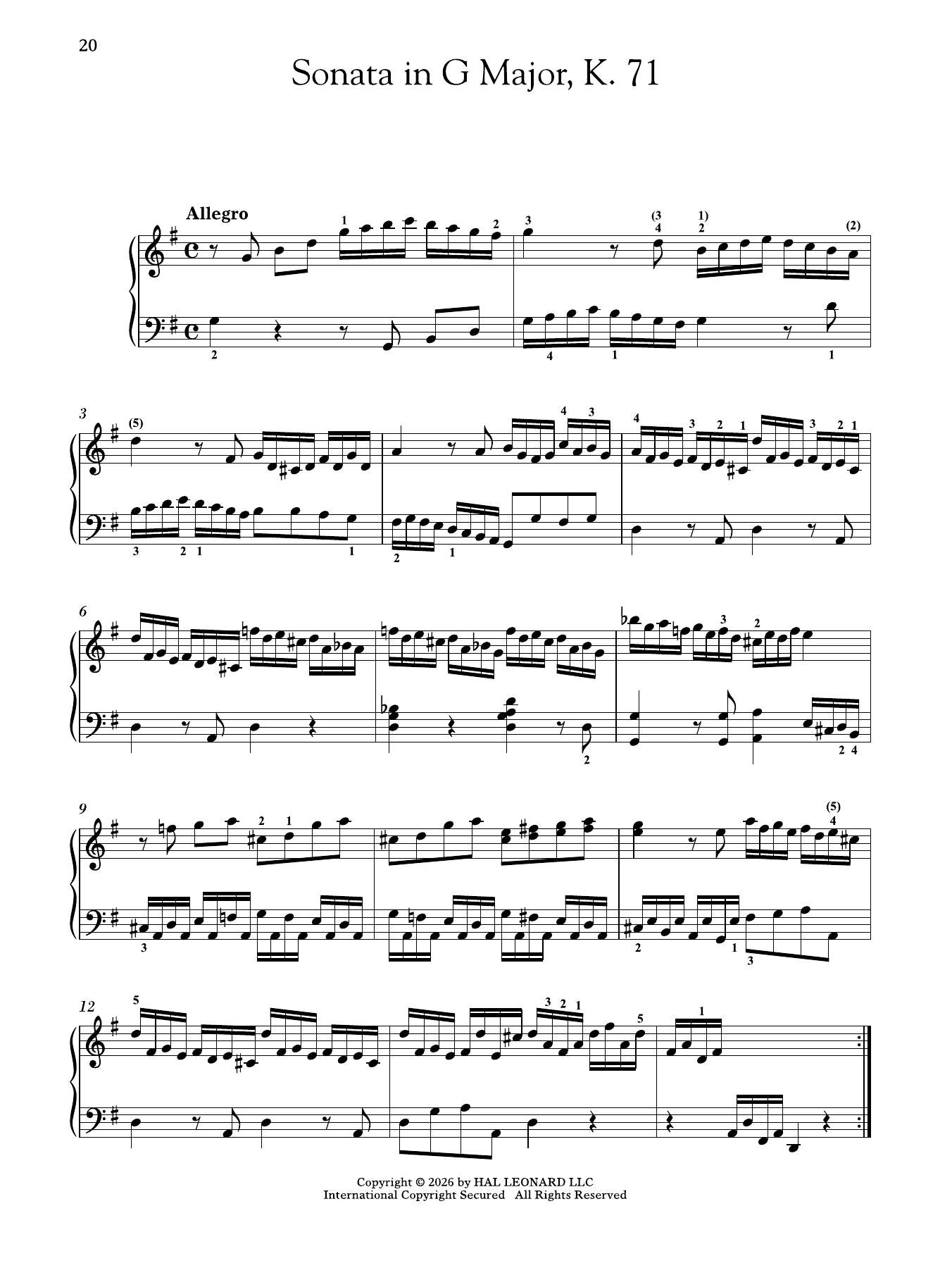 Produktgalerie: Seite 1 von 1 Sonata In G Major, K. 71, Domenico Scarlatti, Klavier