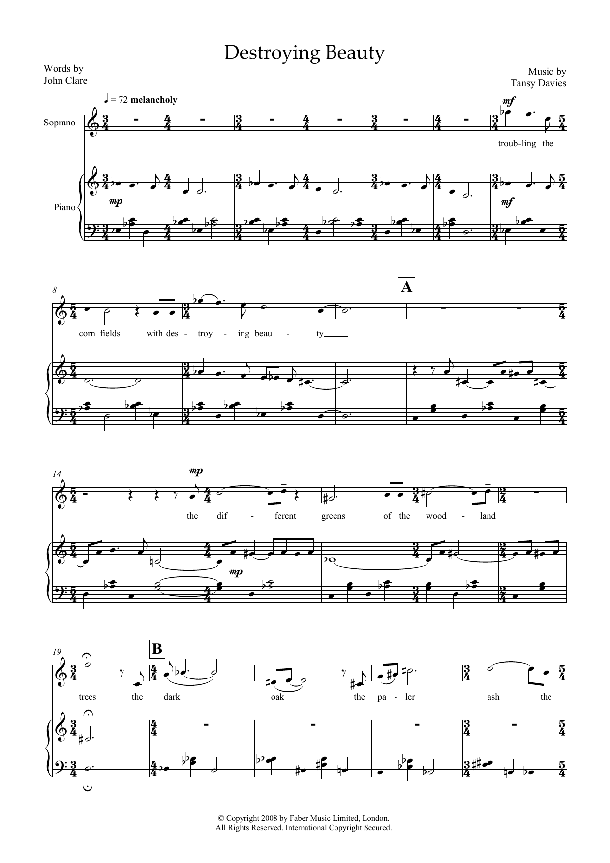 Produktbild zu: Destroying Beauty (for soprano and piano)