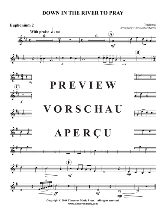 gallery: Down in the River to Pray , , (Tuba Quartet: 2x Baritone, 2xTuba)