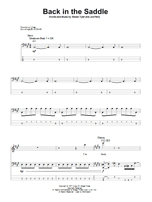 Produktgalerie: Seite 1 von 1 Back In The Saddle, Aerosmith, E-Bass