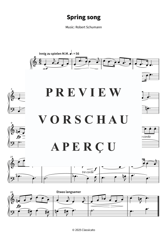 Product gallery: Page 1 of 4 Spring song - simplified version, , Piano Solo