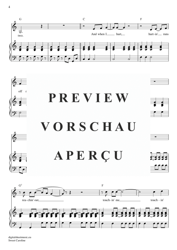 Product gallery: Page 5 of 11 Sweet Caroline , Diamond, Neil, Voice with Piano Accompaniment