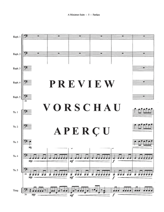 Produktgalerie: Seite 9 von 21 A Miniature Suite , , (Tuba Ensemble EEEETTTT + Pauken, Bass, Klavier)