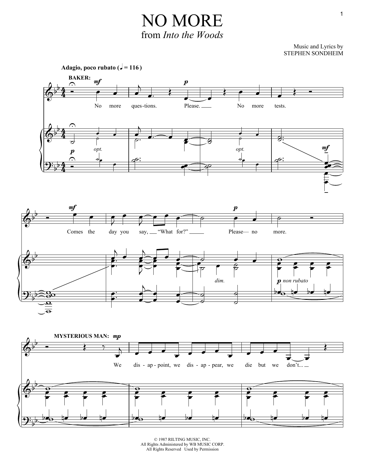 Produktbild zu: No More (from Into The Woods)