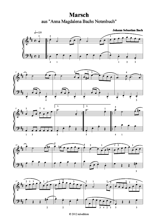 Produktbild zu: Marsch J. S. Bach (bearb. aus: Anna Magdalena Bachs Notenbuch)