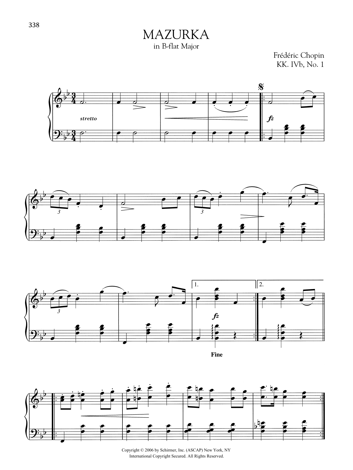 Product gallery: Page 1 of 1 Mazurka in B-flat Major, KK. IVb, No. 1, Frédéric Chopin