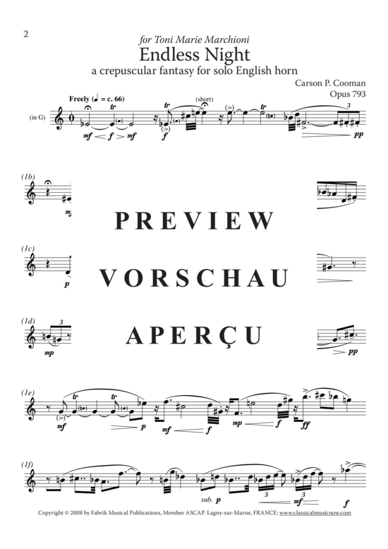 Produktgalerie: Seite 3 von 8 Endless Night , , (Englischhorn Solo)