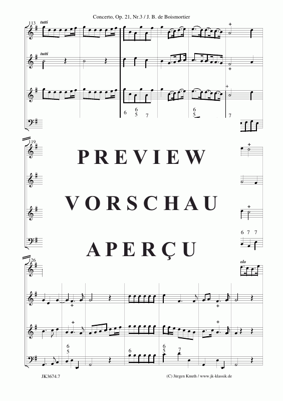 Product gallery: Page 8 of 11 Concerto für Altblockflöte + Violine (Op.21 No.3) , ,  (Mixed ensemble for winds, strings + BC)
