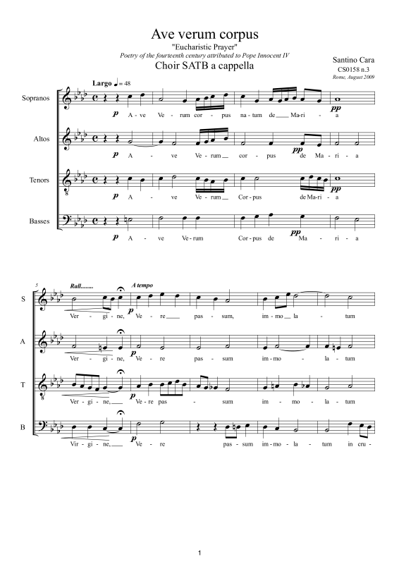 Produktbild zu: Ave verum corpusSantino Cara